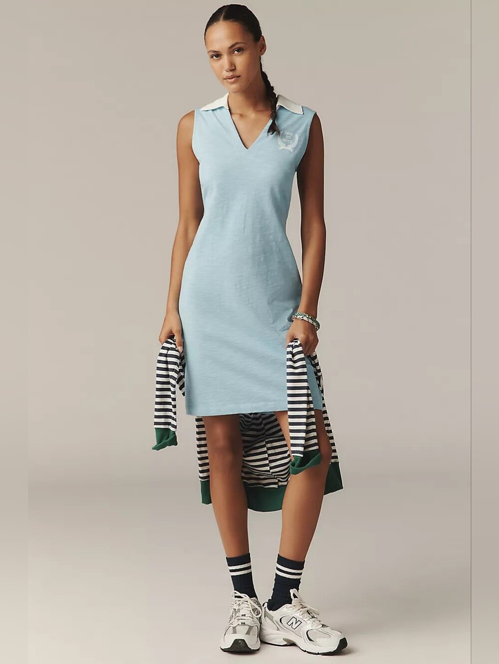 Anthropologie Sundry Sleeveless Light Blue Polo Mini Dress